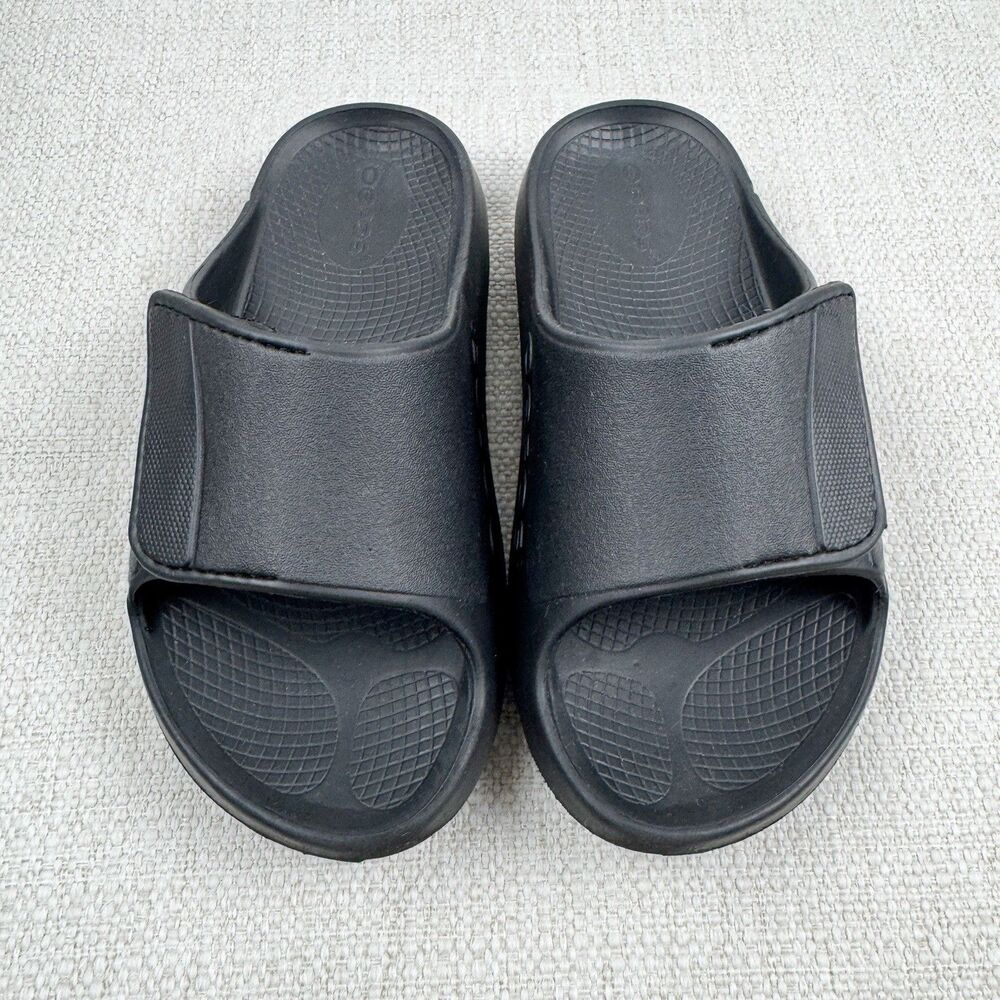 OOFOS OOAHH Sport Flex Slides Women’s Size 6 Black Recovery Sandals - Picture 3 of 12